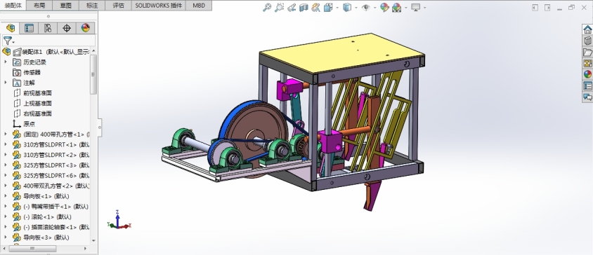 Solidworks  摇杆滑块耕梨机构