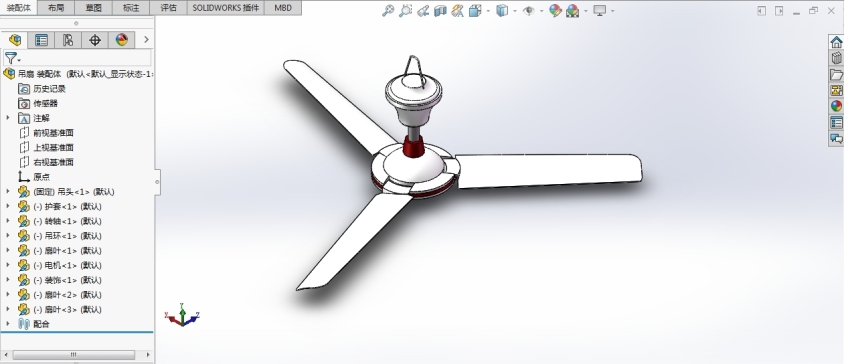 SOLIDWORKS  吊扇