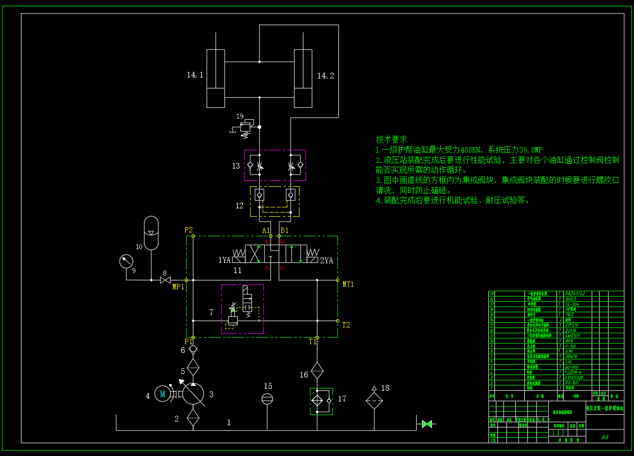 液压支架:第二题:20号专题:一级护帮油缸设计