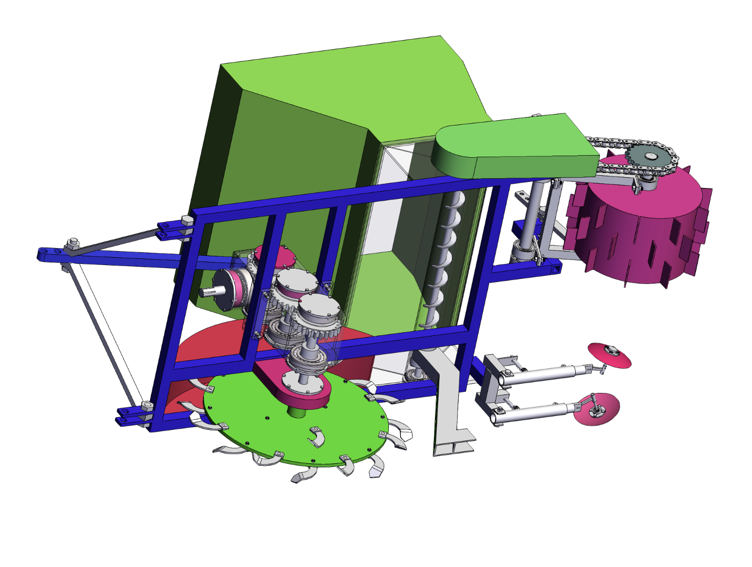 果园开沟施肥机的设计【三维SW】【9张CAD图纸+说明书】