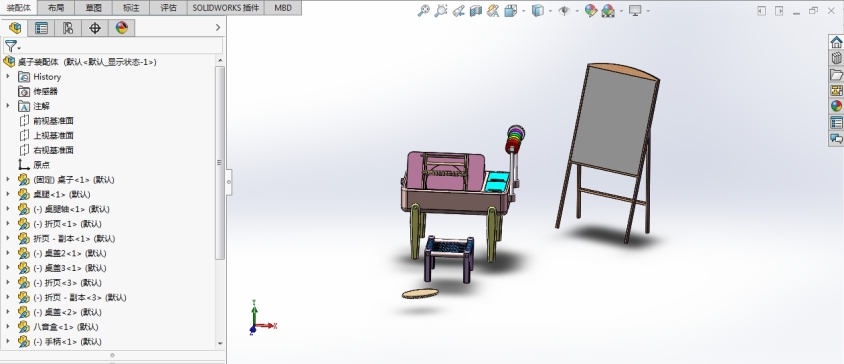 solidworks编制架桌椅组合