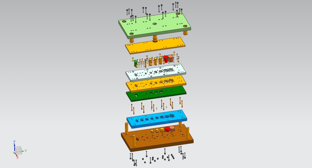 护罩拉伸级进模(CAD图+UG三维及动画)