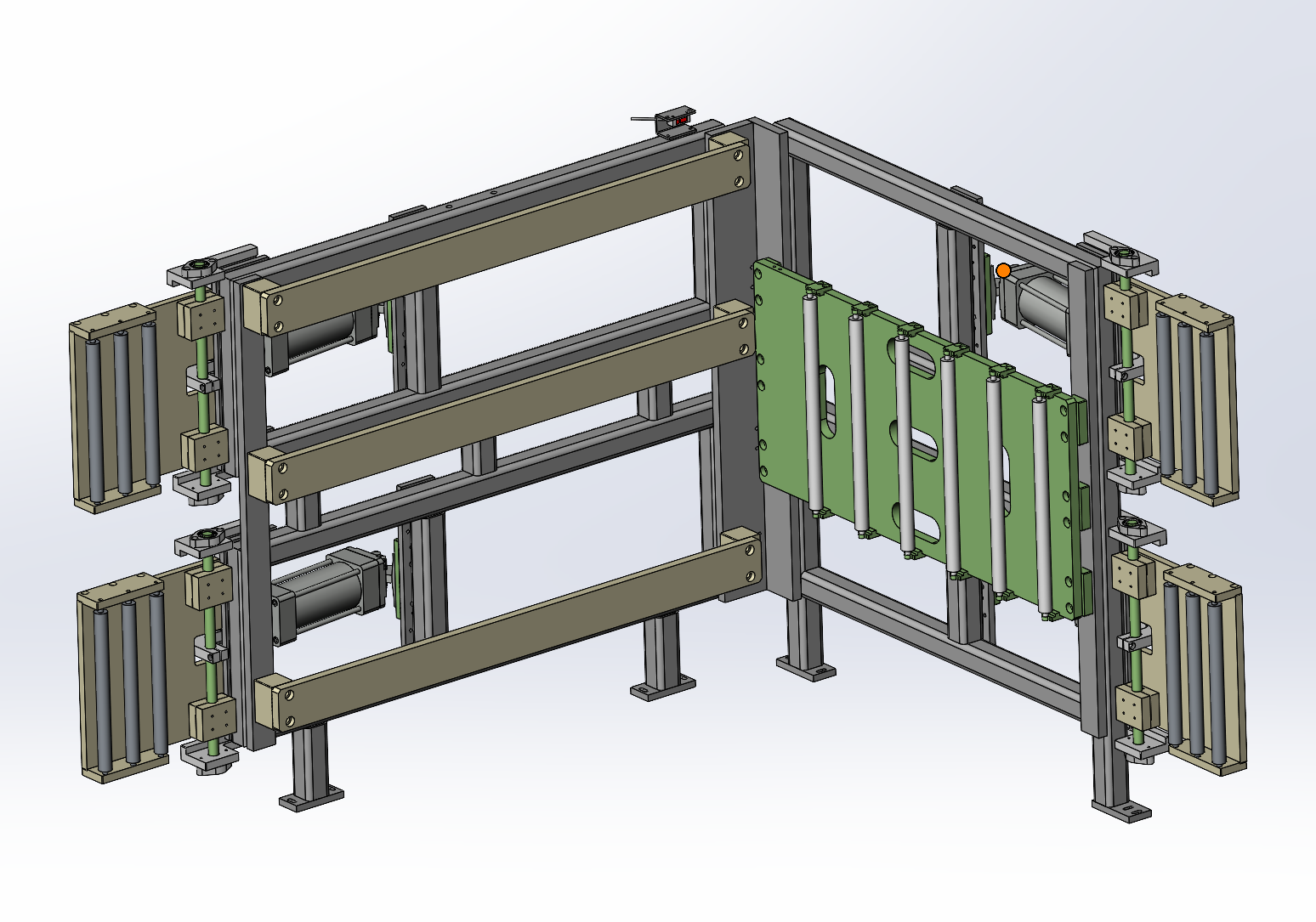 料框在输送线上定位机构