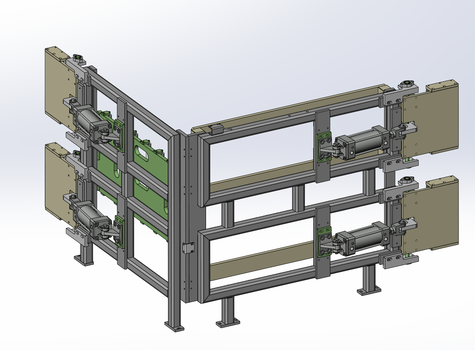 料框在输送线上定位机构