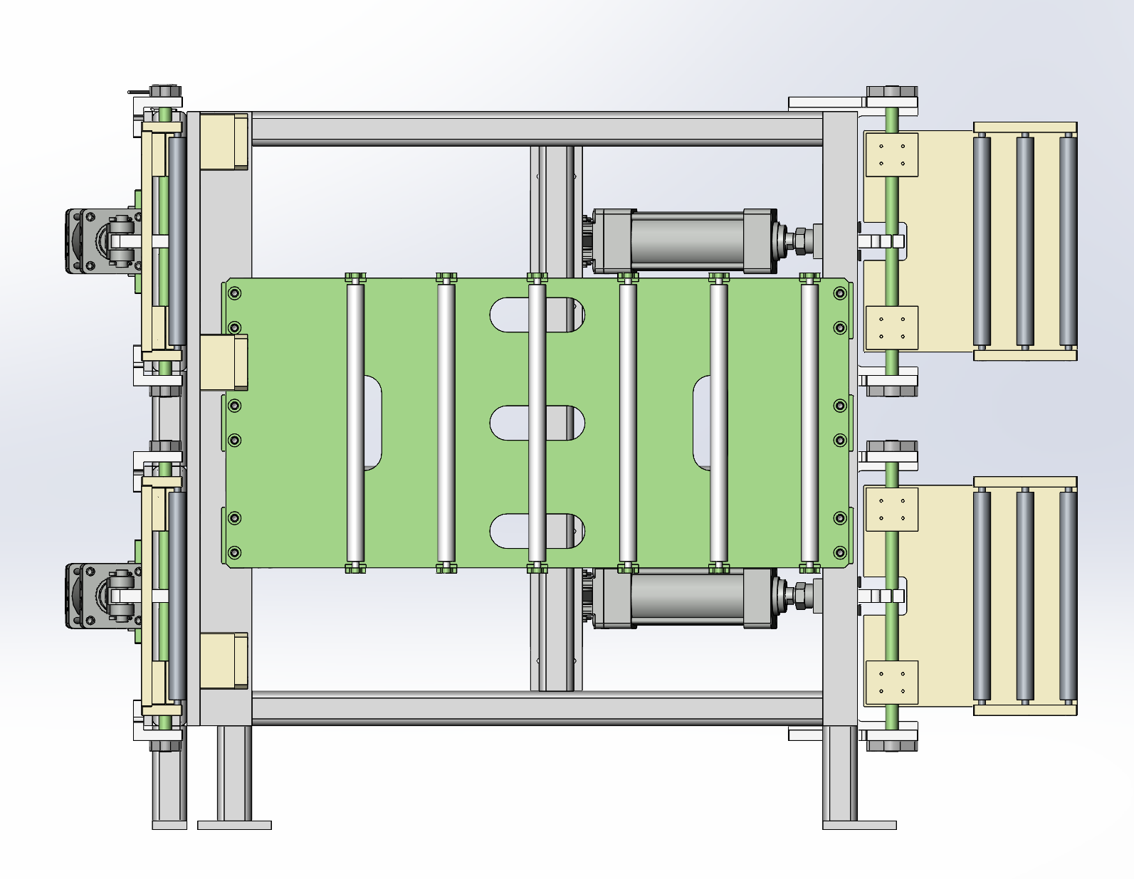 料框在输送线上定位机构