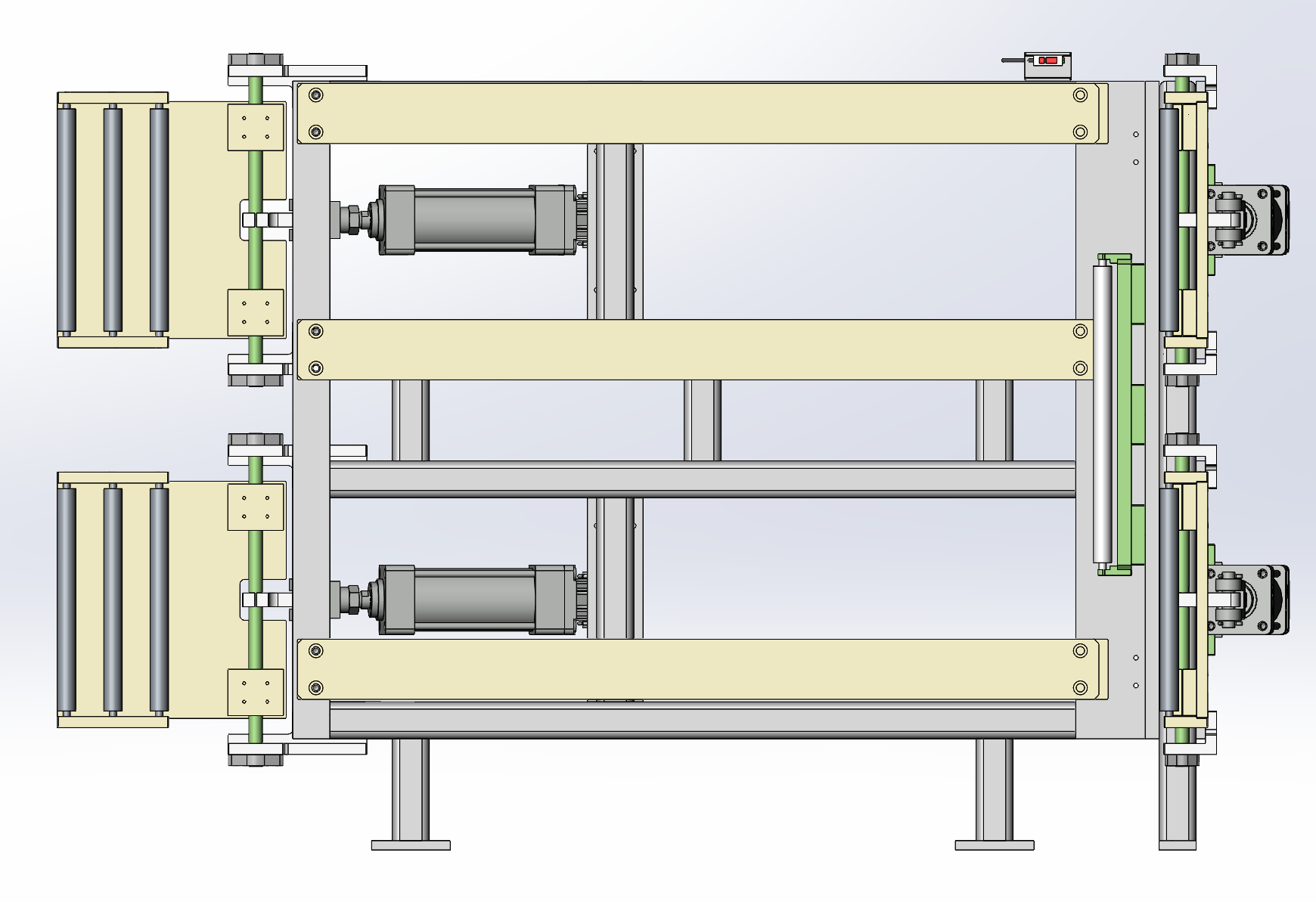 料框在输送线上定位机构