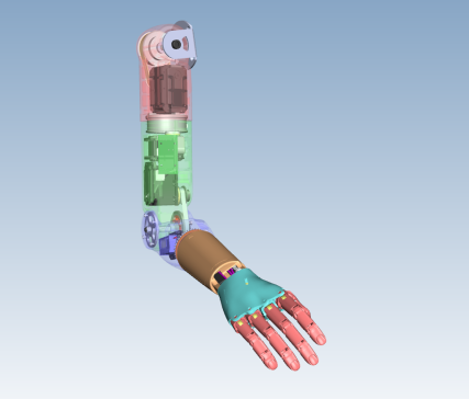 仿生机械手机器人手臂手掌3D