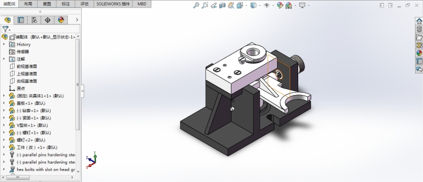 Solidworks 钻孔定位夹具