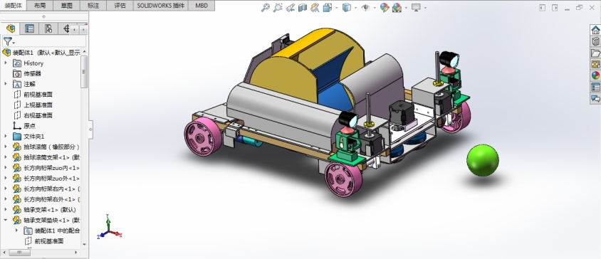 Solidworks收球机构