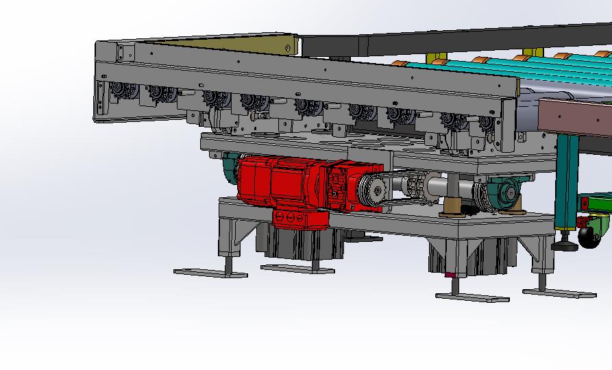 气动顶升链条输送90度换向辊筒输送线