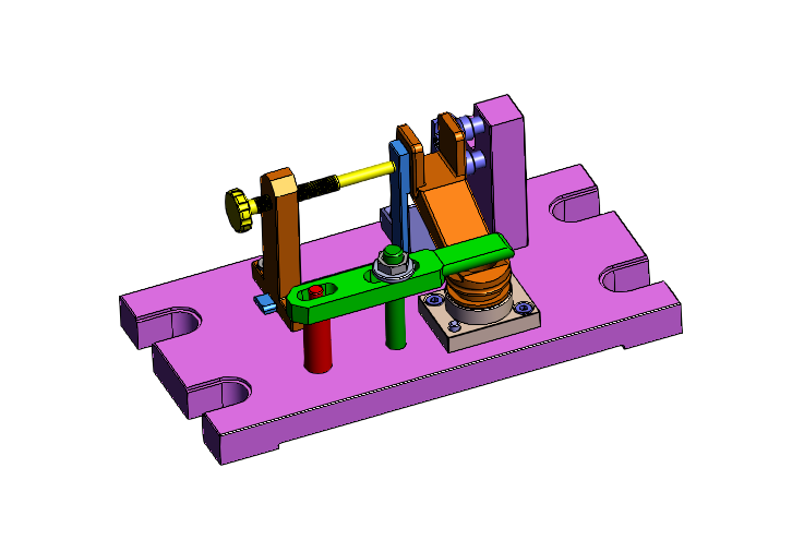 摇臂加工工艺及铣槽夹具设计三维SW2016带参+CAD+说明书