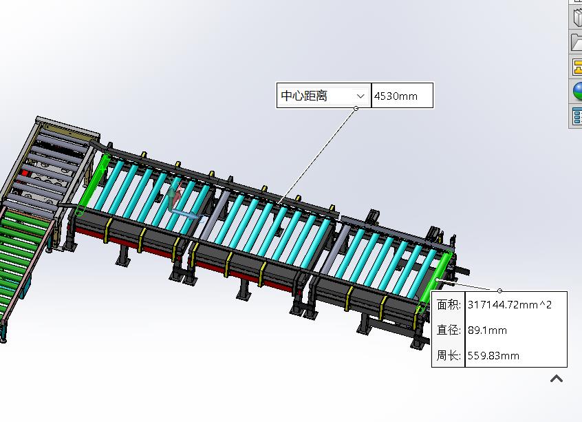 气动顶升链条输送90度换向辊筒输送线