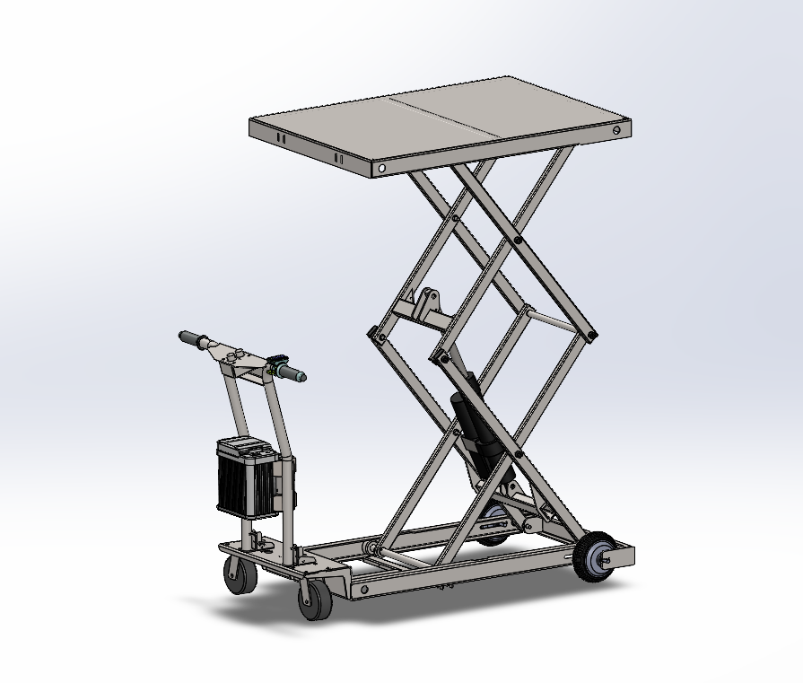 可折叠式剪叉电动升降手推车