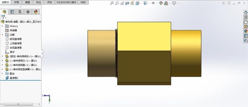 Solidworks单向阀