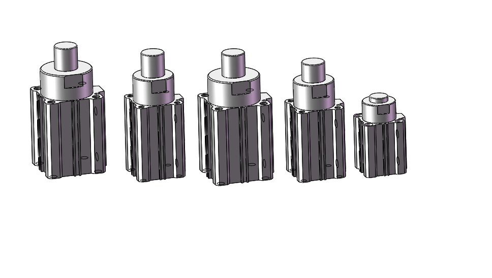5种RSQ(φ32-φ50)圆柱型止动气缸模型