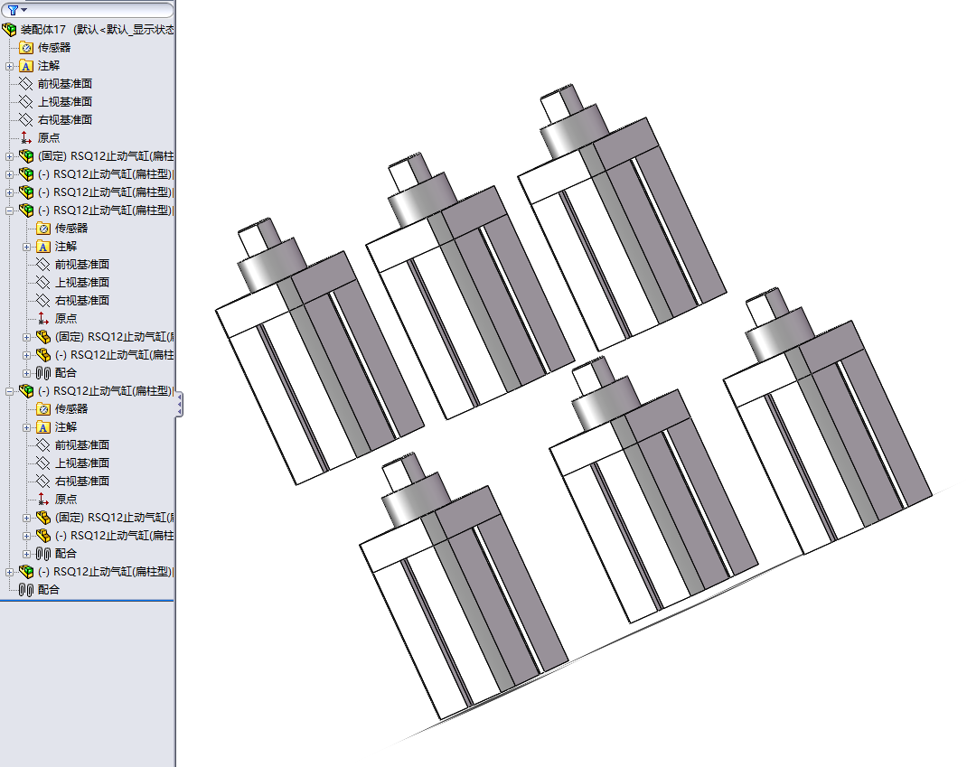6种RSQ12止动气缸(扁柱型)