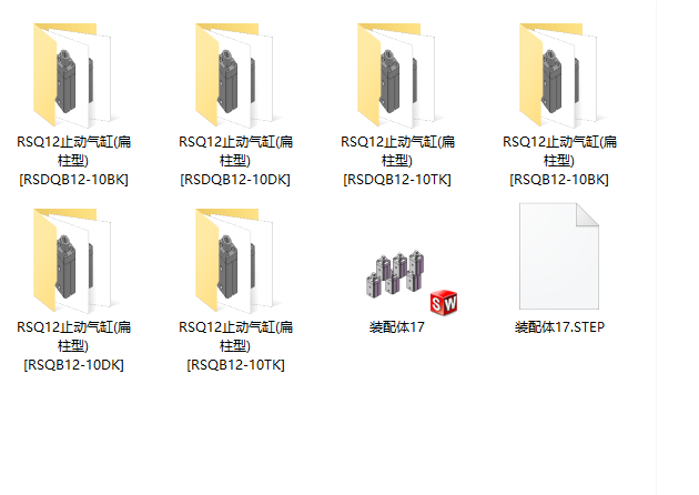 6种RSQ12止动气缸(扁柱型)