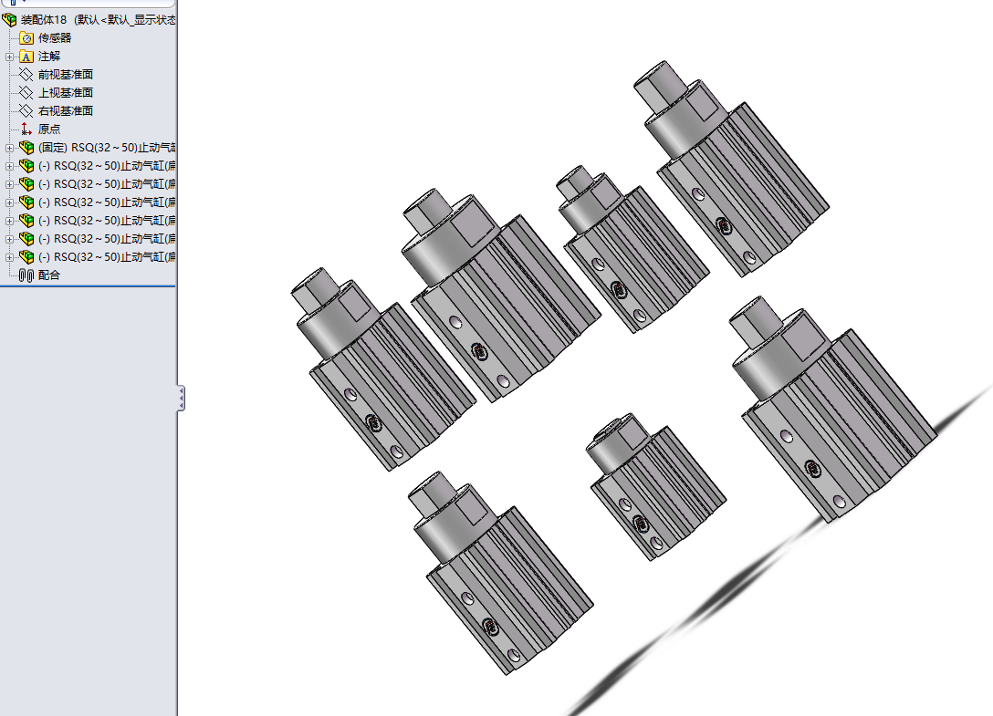 7种RSQ(32~50)止动气缸(扁柱型)
