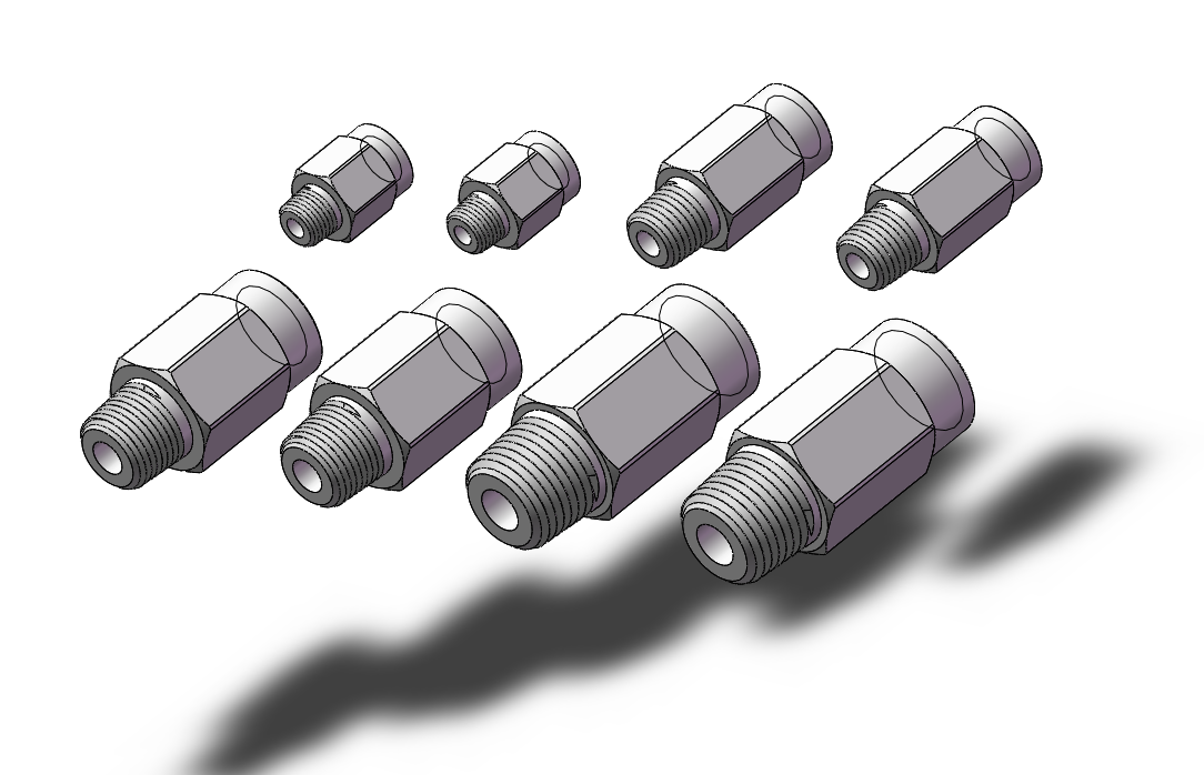 8款AKB一侧外螺纹另一侧内螺纹接头
