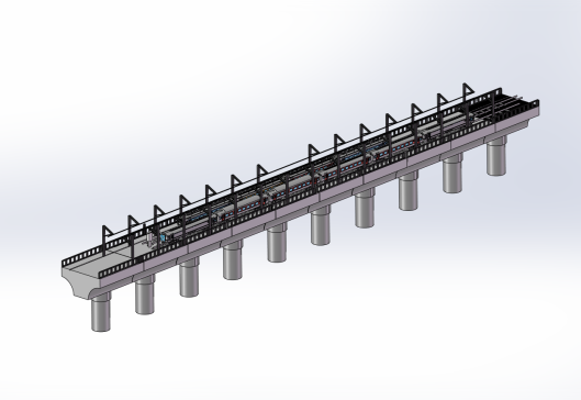 高铁火车高架桥梁模型