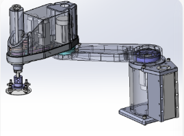 四轴桌面SCARA机器人平面四轴机器人三维SW模型+CAD+说明书