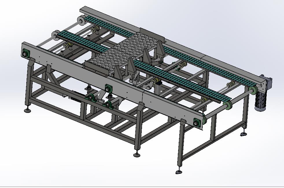 双通道多连杆定位顶升链板带托盘输送机