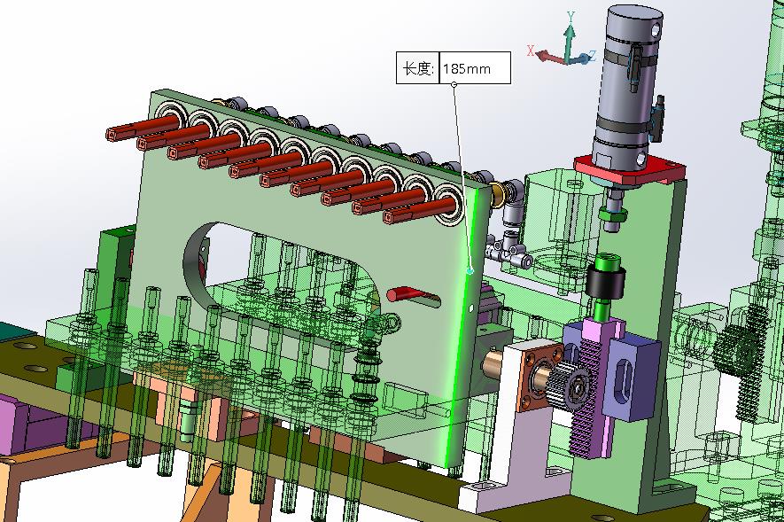 10轴同步旋转齿轮齿条90度翻转移动平台机构