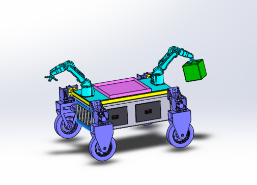 仓库货物搬运智能小车solidworks2022建模