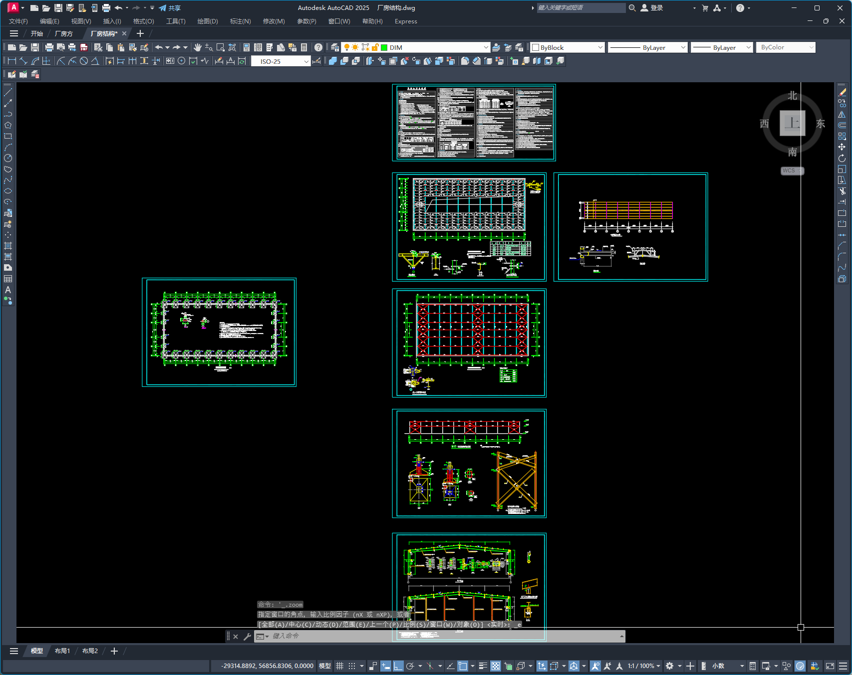 某单层排架厂房建筑结构图