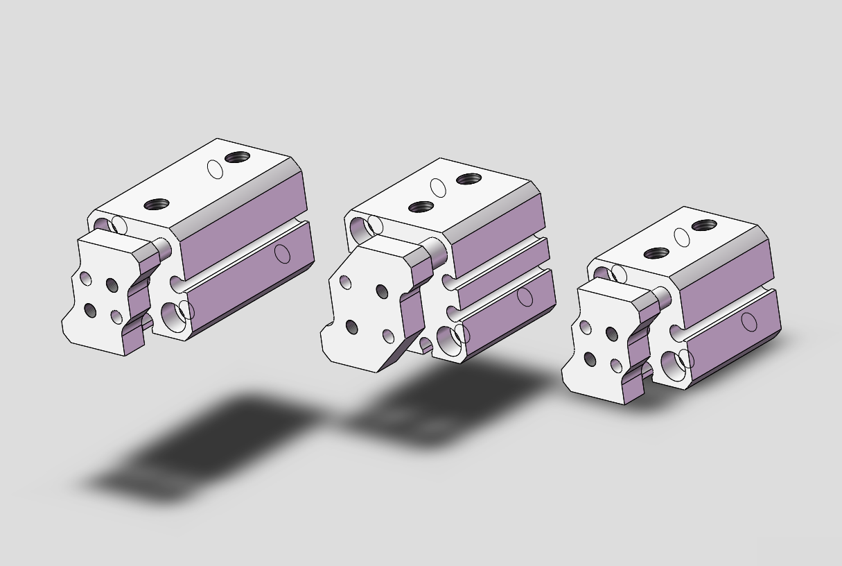 3款CQM(φ12)导杆型薄型气缸模型