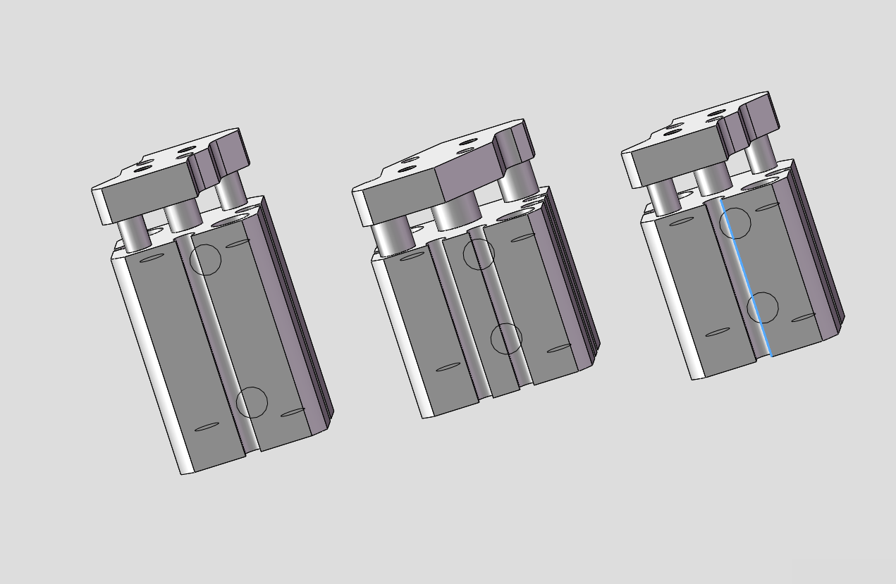 3款CQM(φ12)导杆型薄型气缸模型
