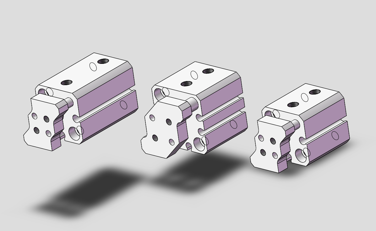 3款CQM(φ12)导杆型薄型气缸模型