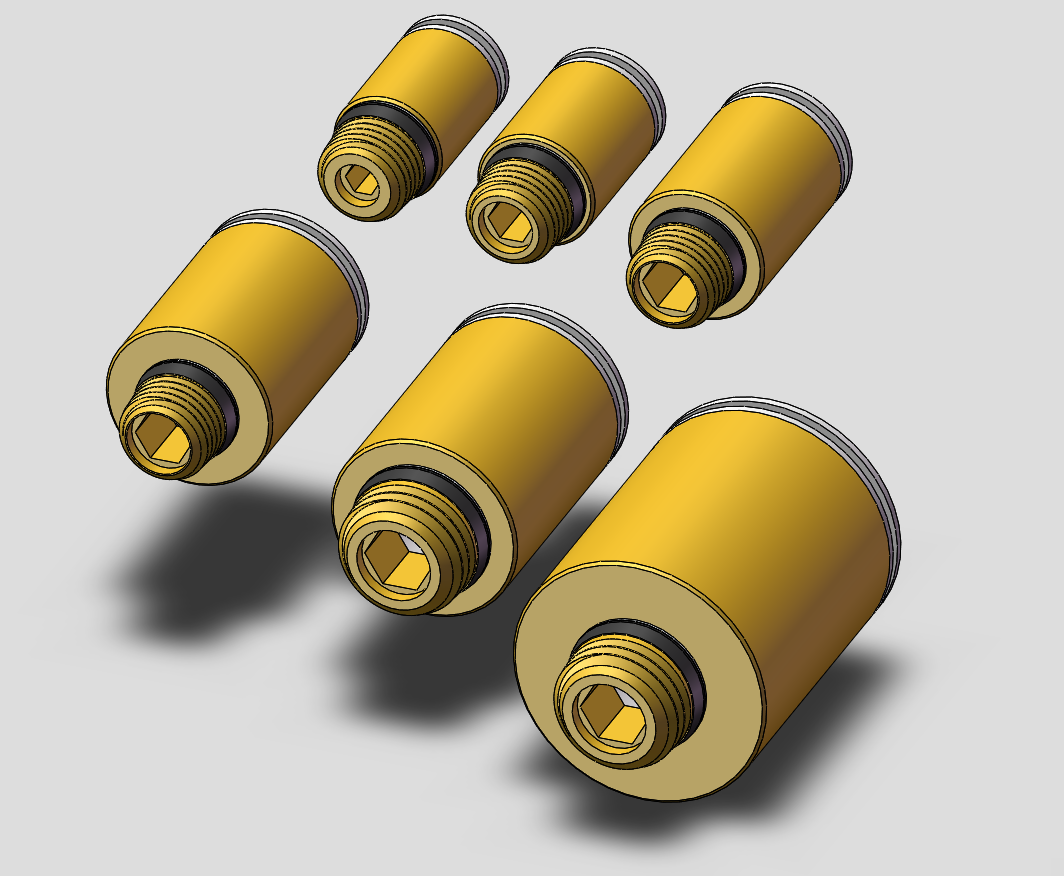 6款万用螺纹KQ2S内六角接头模型