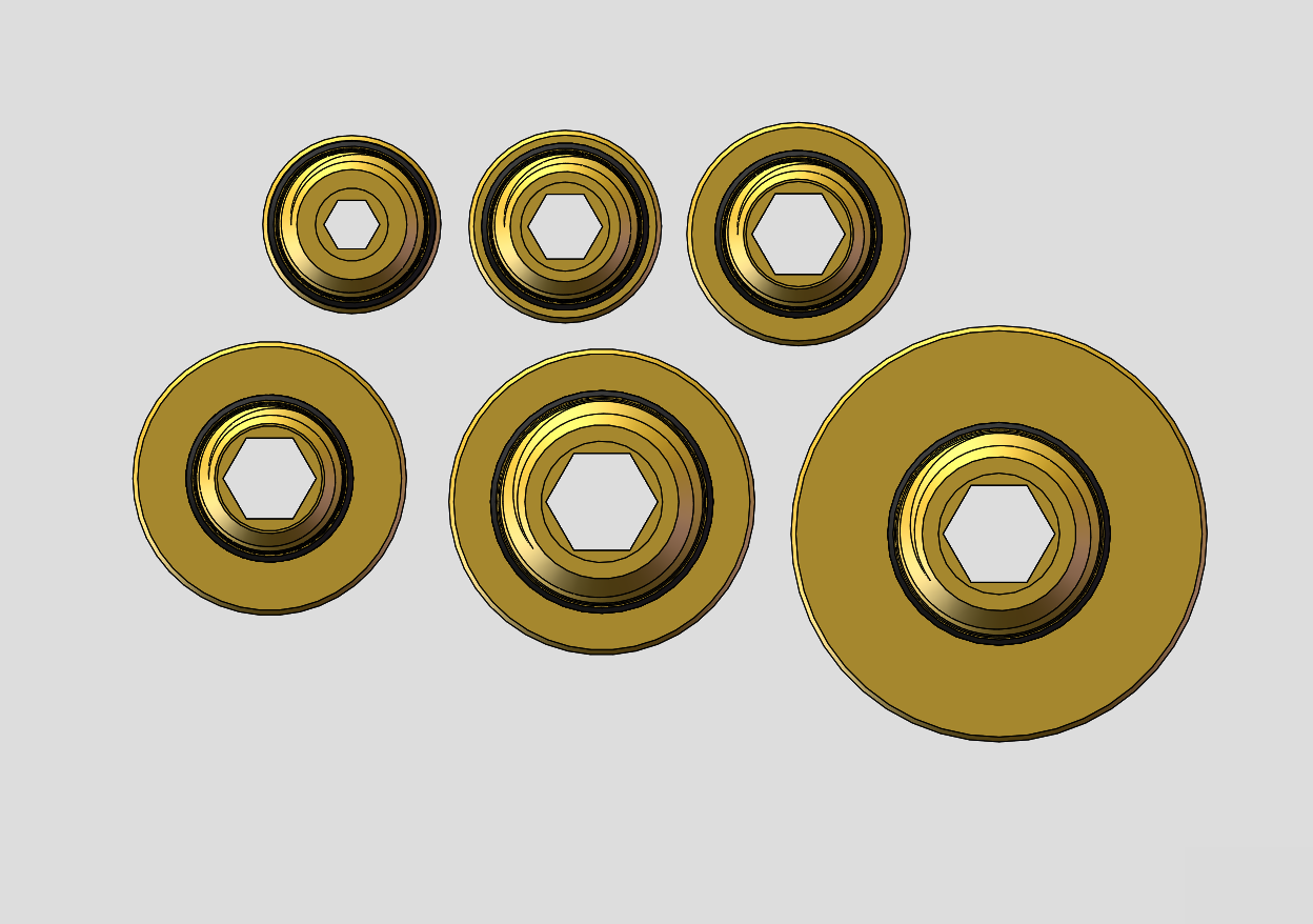 6款万用螺纹KQ2S内六角接头模型