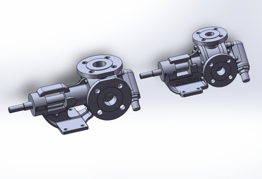 2款卧式法兰齿轮泵模型