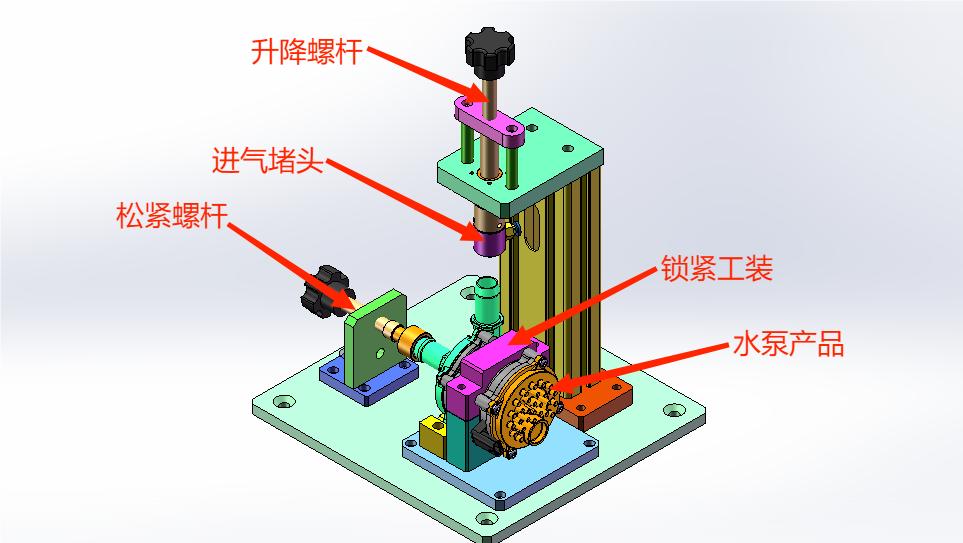 新能源汽车水泵气密性检测工装