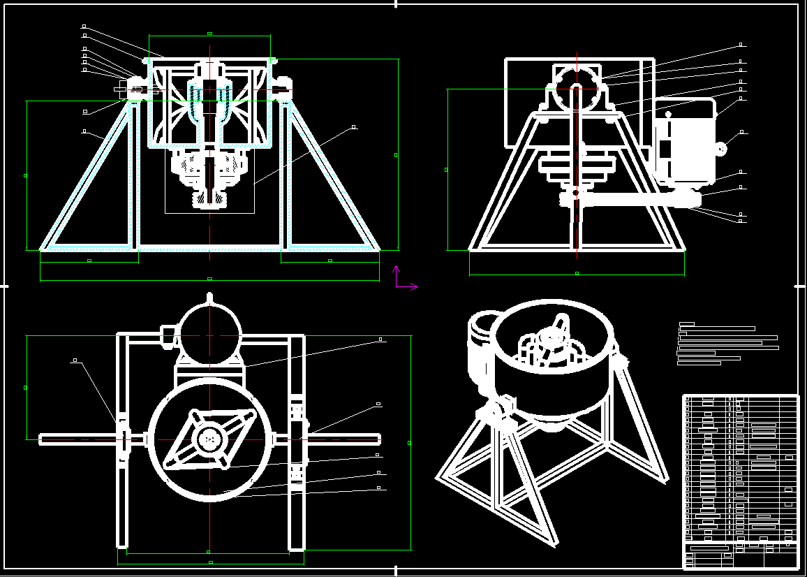 30L涡桨式振动搅拌试验机CAD