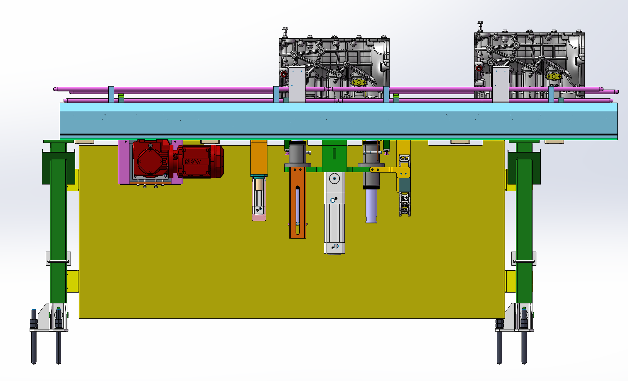 缸体输送线+顶升机构