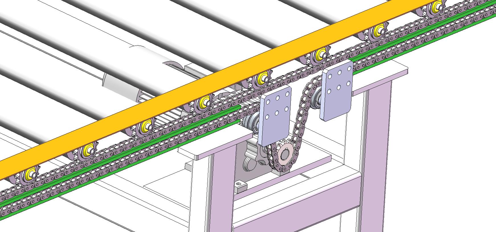 单链驱动的滚筒输送机