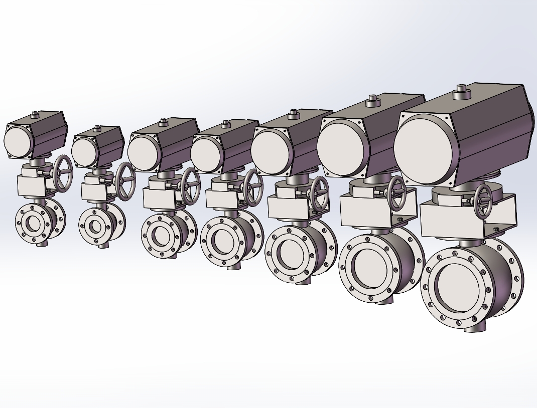 7款法兰式V型偏心球阀