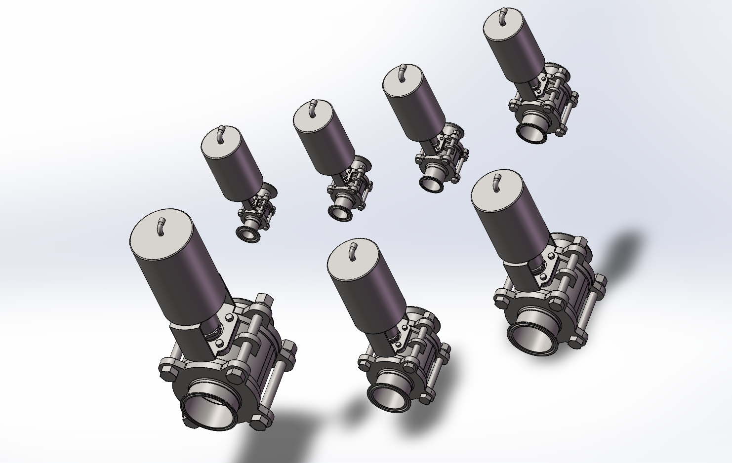 7款DQQ-07气动卡式球阀模型