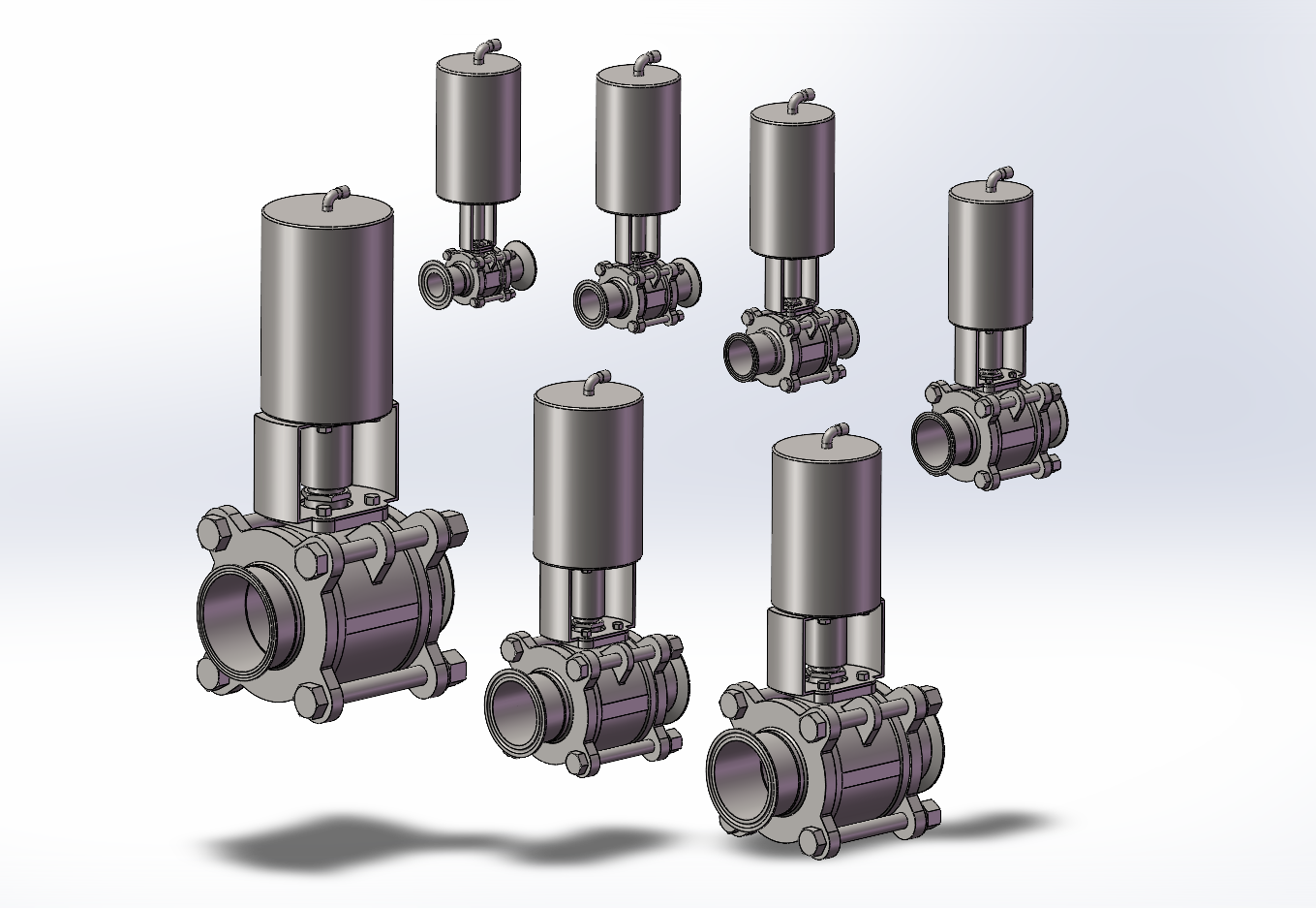 7款DQQ-07气动卡式球阀模型