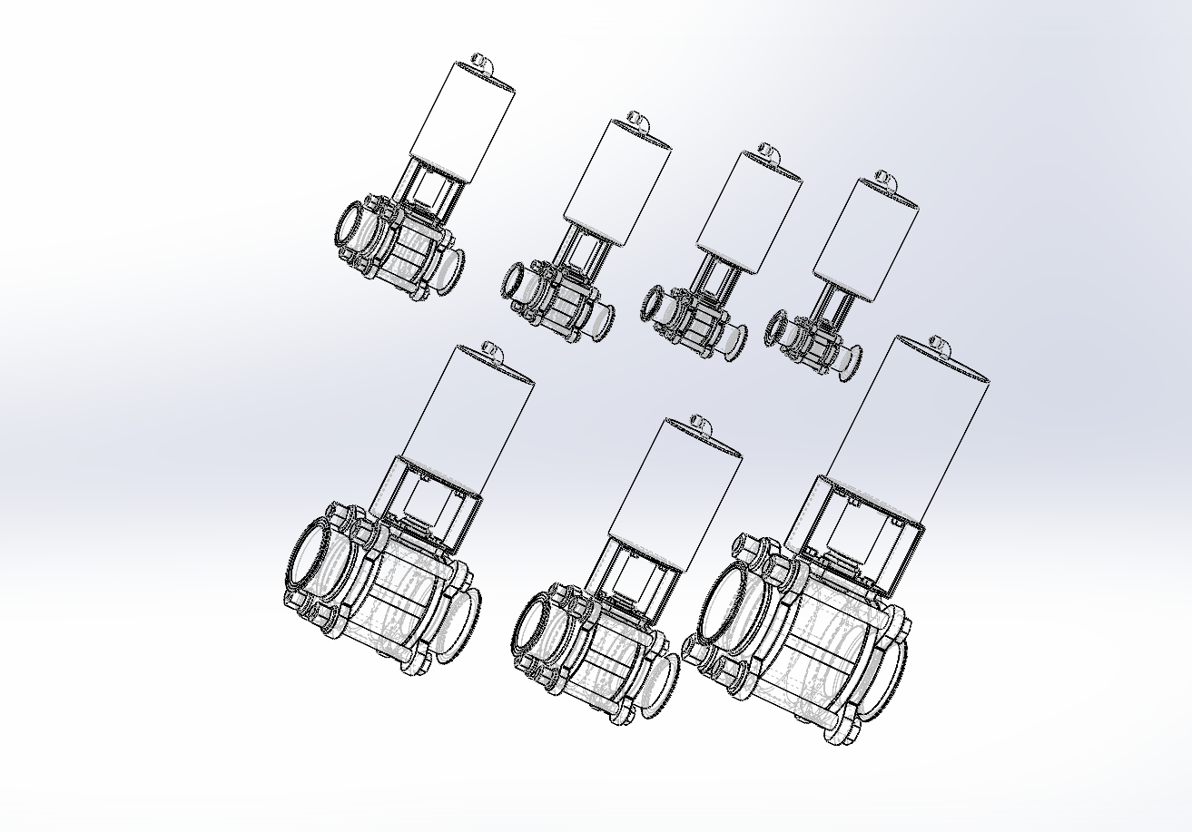 7款DQQ-07气动卡式球阀模型