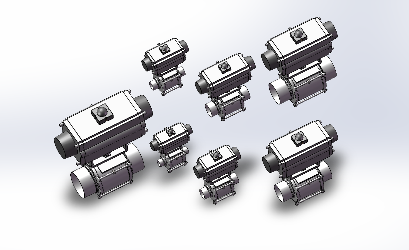 7款DQQ-04气动焊式球阀模型