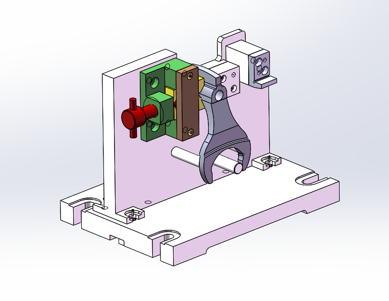 变速器换挡叉铣两端面夹具三维SolidWorks设计