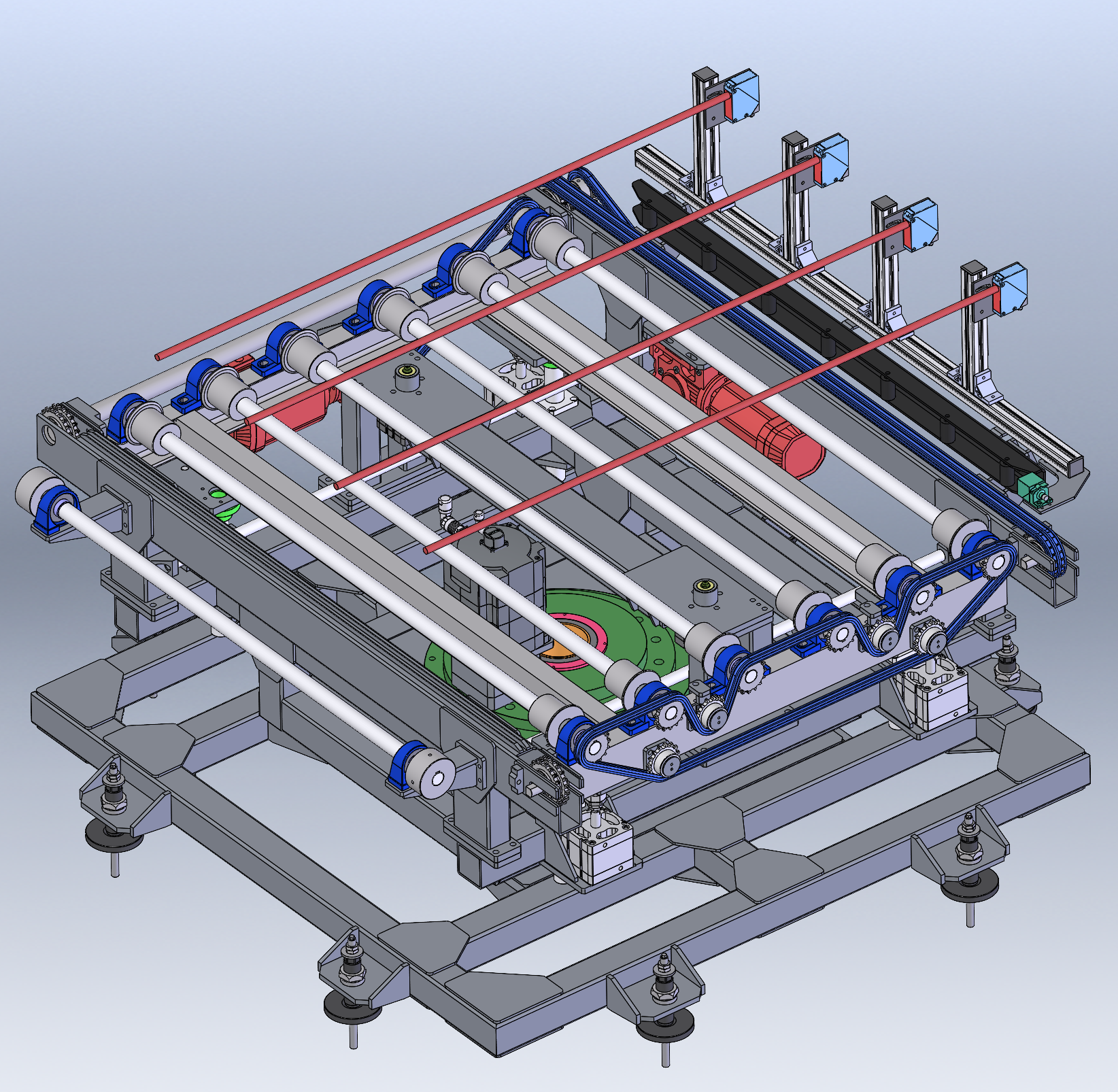 托盘治具链条顶升旋转输送线