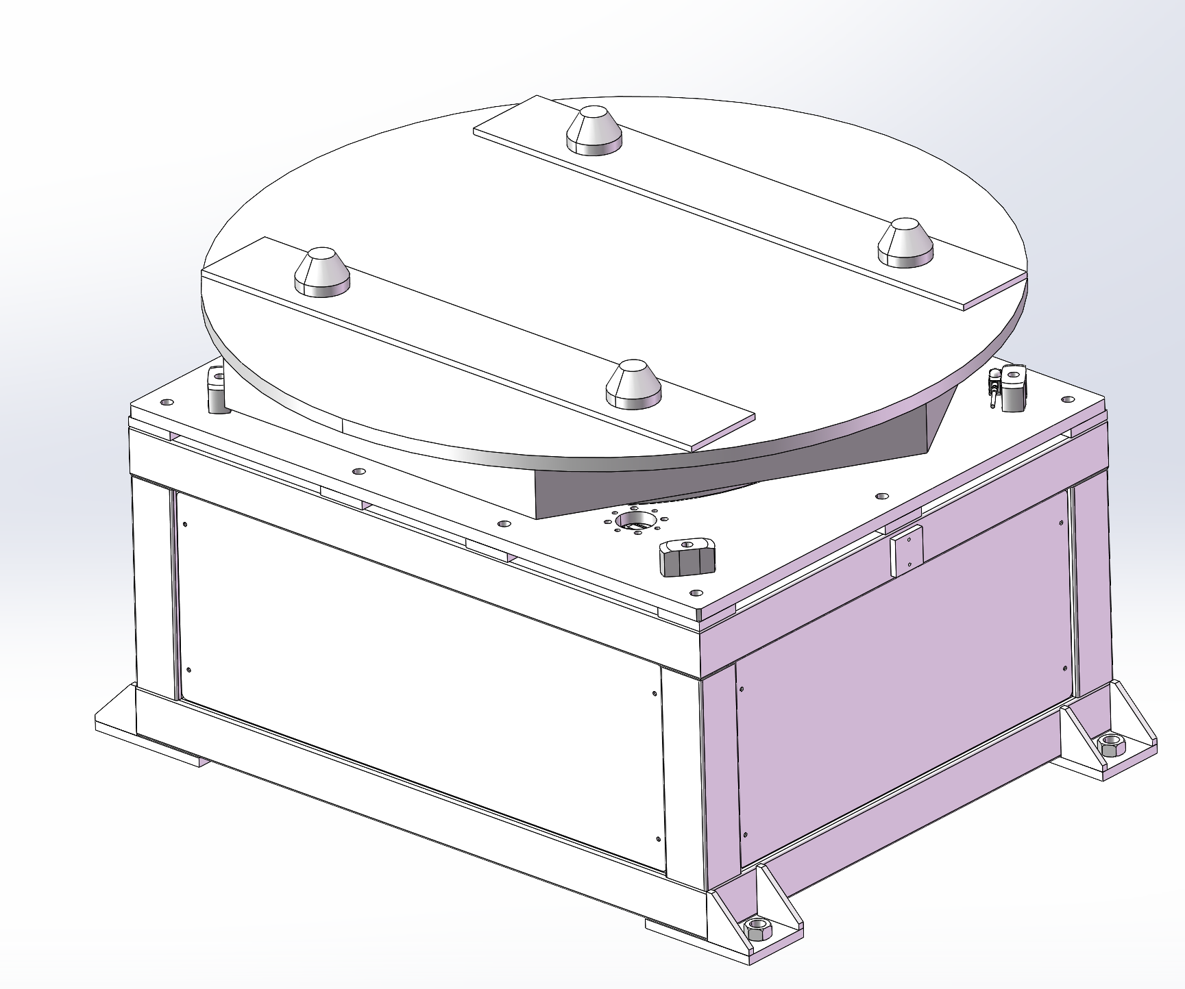 二工位三轴液压升降旋转台