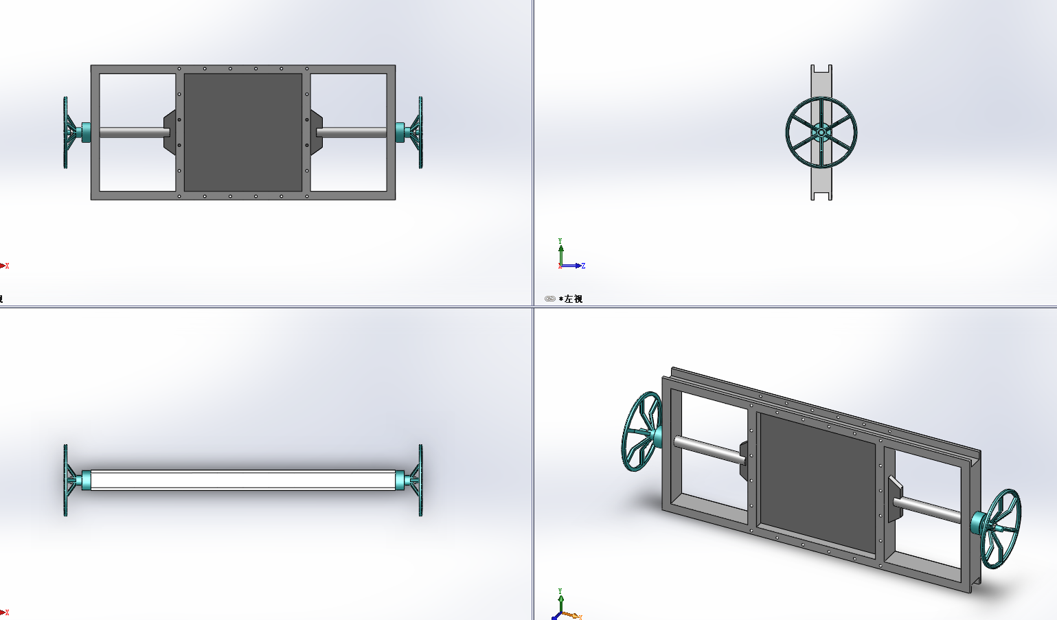 2款LXZM锈钢螺旋闸门-双向700-800模型