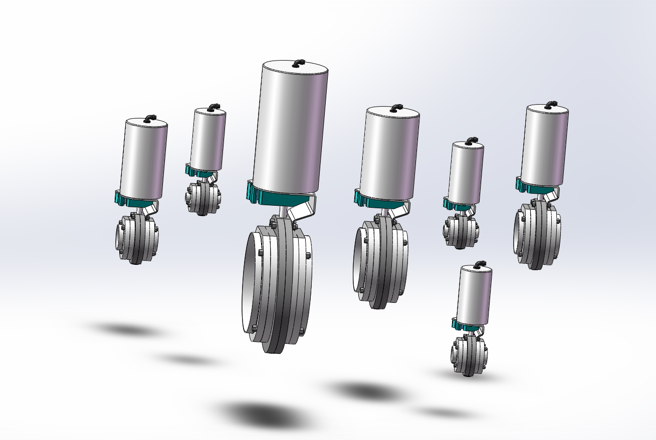 7款DDQX-06 对夹式气动蝶阀