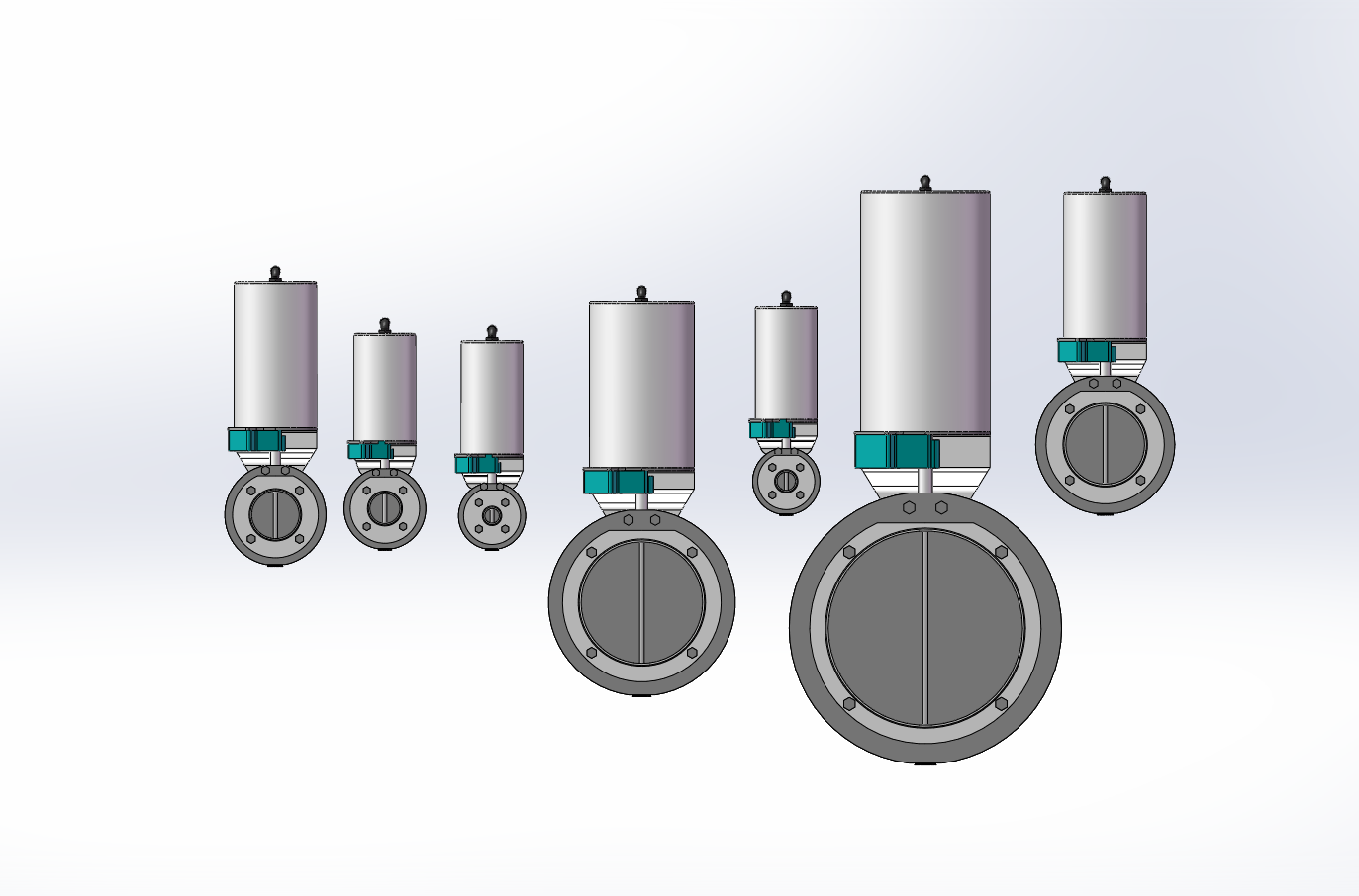 7款DDQX-06 对夹式气动蝶阀